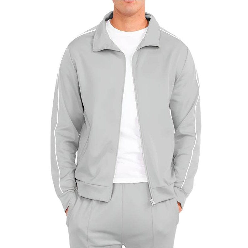 WEIV men's track jacket in gray, perfect for workouts and casual wear