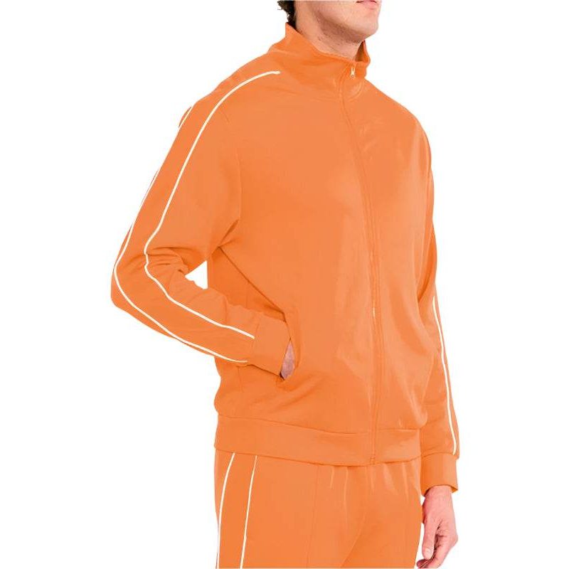 Men's orange track jacket, lightweight material for activewear
