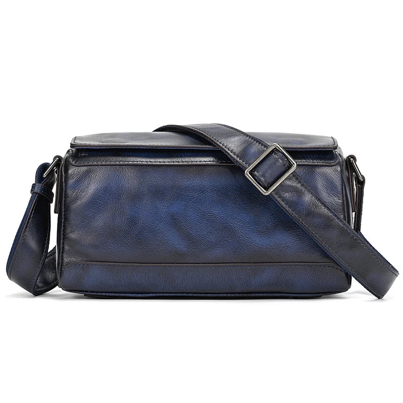 Navy mini leather crossbody bags, stylish accessory for daily outings