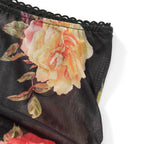 Women's floral print mini skirt, lightweight mesh for summer outings