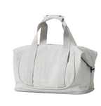 Light gray duffle bag, three-proof fabric for travel and fitness