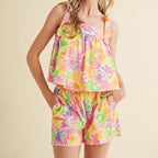 Women's floral pajama set, soft cotton, perfect for lounging