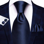 Pastel Solid Silk Wedding Ties Cufflink Set - VacationGrabs