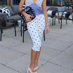 Women's white polka dot pants, perfect for casual outings