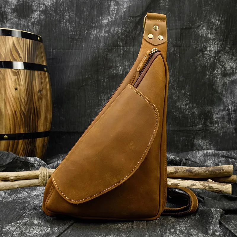 Brown leather crossbody bag for quality leather protection during travel