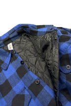 WEIV men's blue and black flannel shirt with quilted jacket lining
