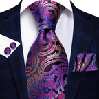 Multicolor Paisley 100% Silk Tie Sets for Men