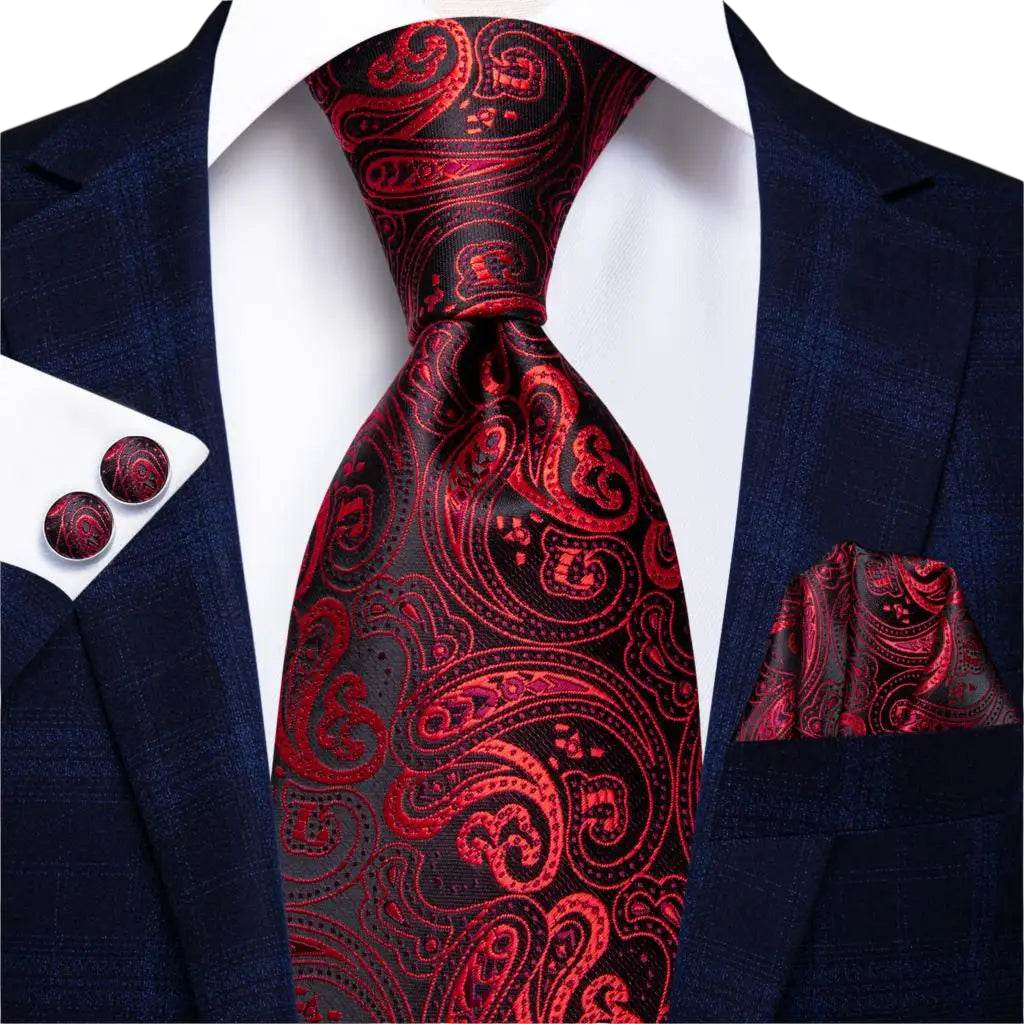 Multicolor Paisley 100% Silk Tie Sets for Men