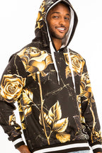 Men's black floral rose print sweat set from Lime Milo, stylish and comfortable