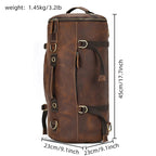 Brown leather travel bag, durable design for weekend trips