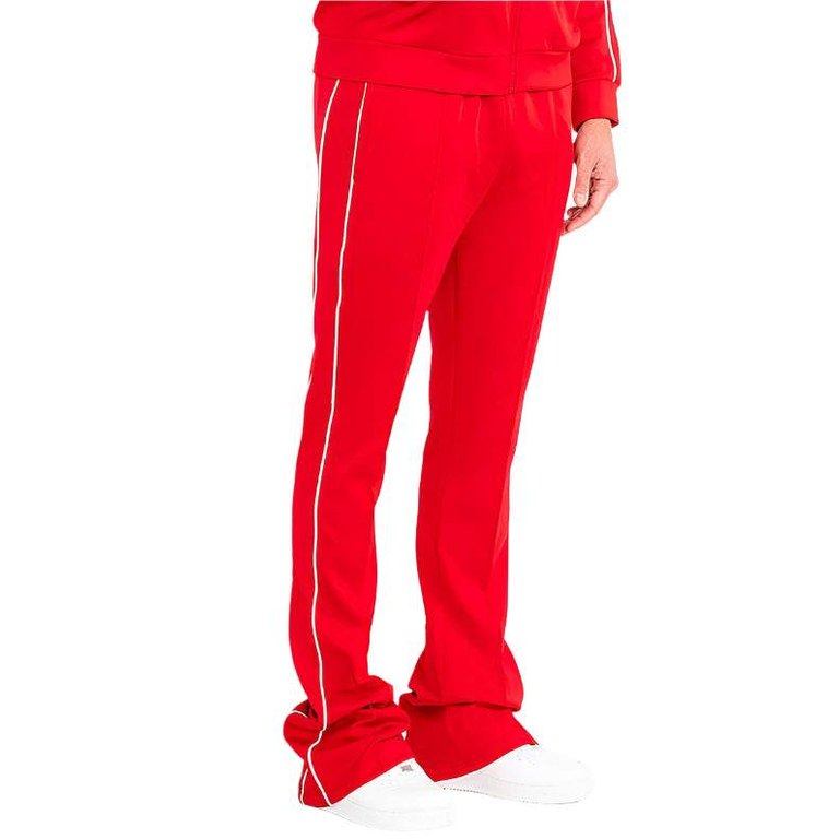 Men's red activewear pants, lightweight fabric for workouts