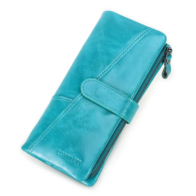 turquoise leather wallet for men, ideal for travel and organization
