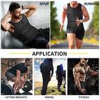 Men's black waist corset trainer for fitness, running, and weightlifting