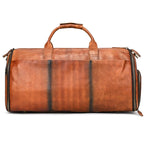 Brown leather bag weekender, perfect for stylish travel