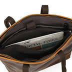 Women's handbag tote in brown leather, perfect for daily use