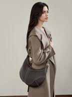 Women's leather crossbody mini bag in dark brown, stylish for everyday use