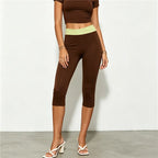 Women's brown yoga pants, soft material for yoga and workouts
